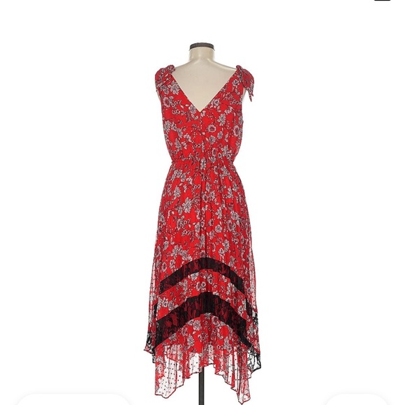Nanette Lepore Dresses & Skirts - NWT Nanette Lepore Chiffon Midi Pleated Dress Sz 12 Ruby Red New Endless Summer